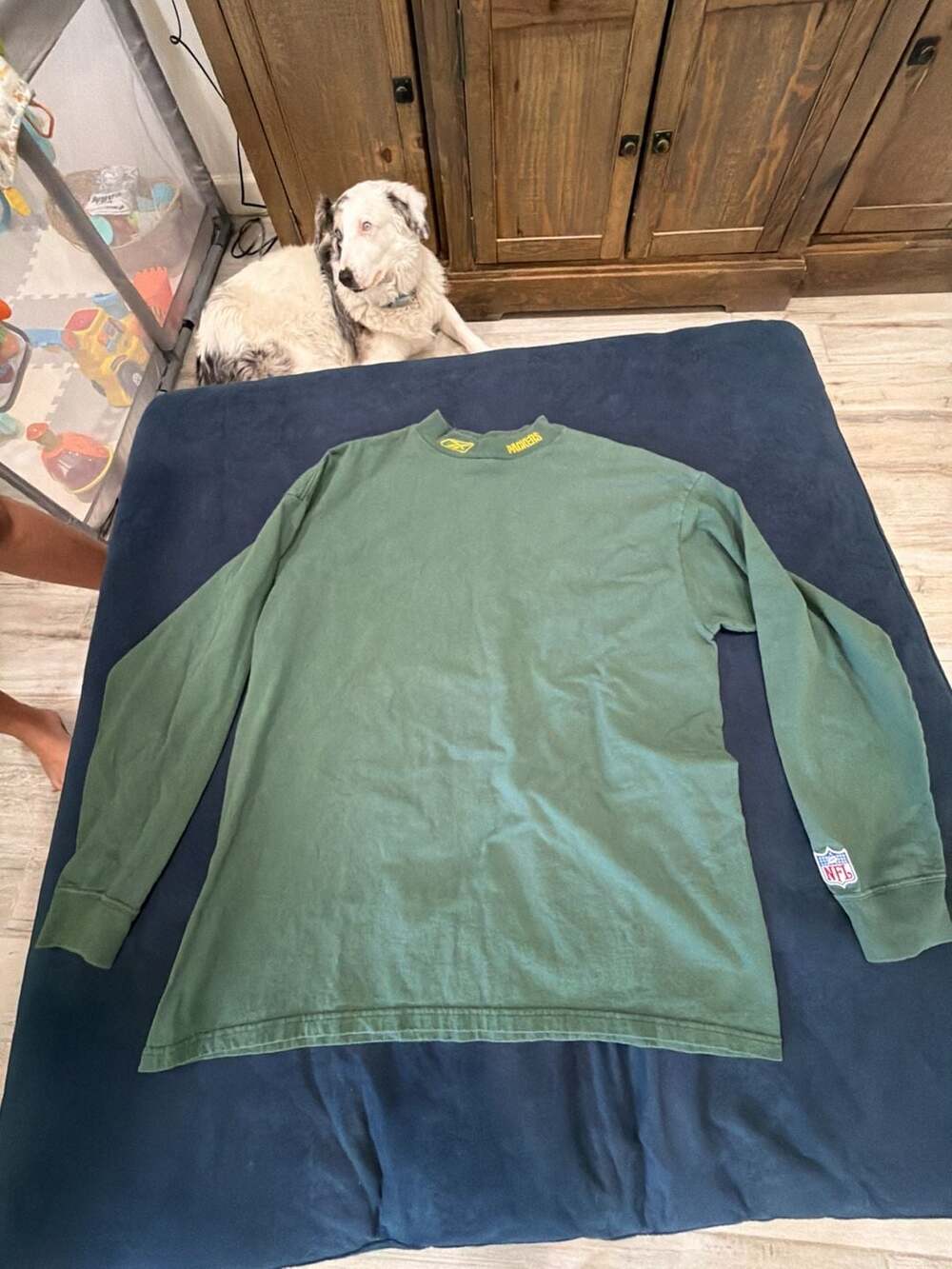 Vintage Reebok Green Bay Packers Mock Neck Long Sleeve Shirt
